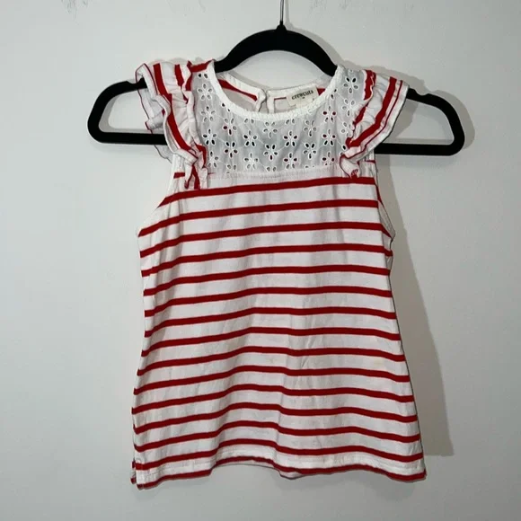 Crewcuts Kids Striped Eyelet Detail Top - Picture 1 of 6